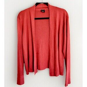 Eileen Fisher Women Cardigan Medium Open Front Wool Silk Cashmere Long Sleeves